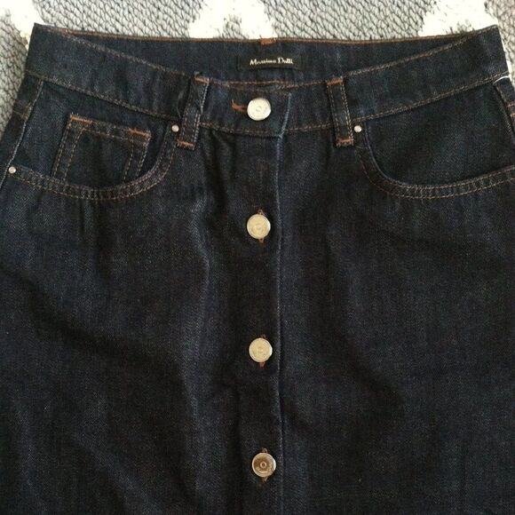 Denim Massimo Dutti Raw Hem Mini Skirt (NWT) - Picture 2 of 3